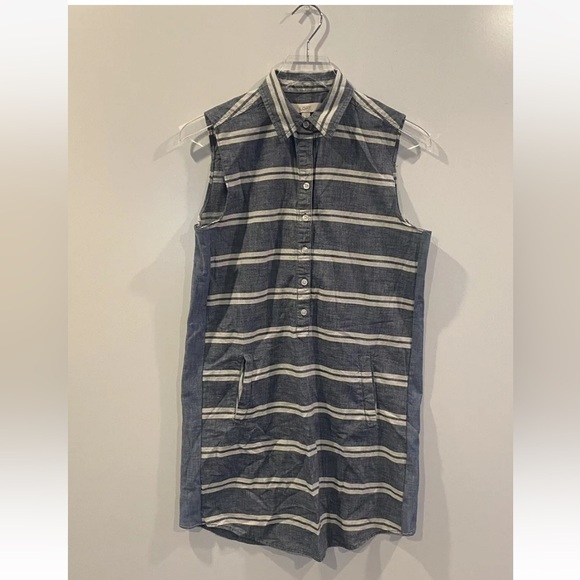 ANN TAYLOR LOFT Striped‎ Sleeveless Tuni Shirt Dress Womens Size 0 (708) - Picture 1 of 3